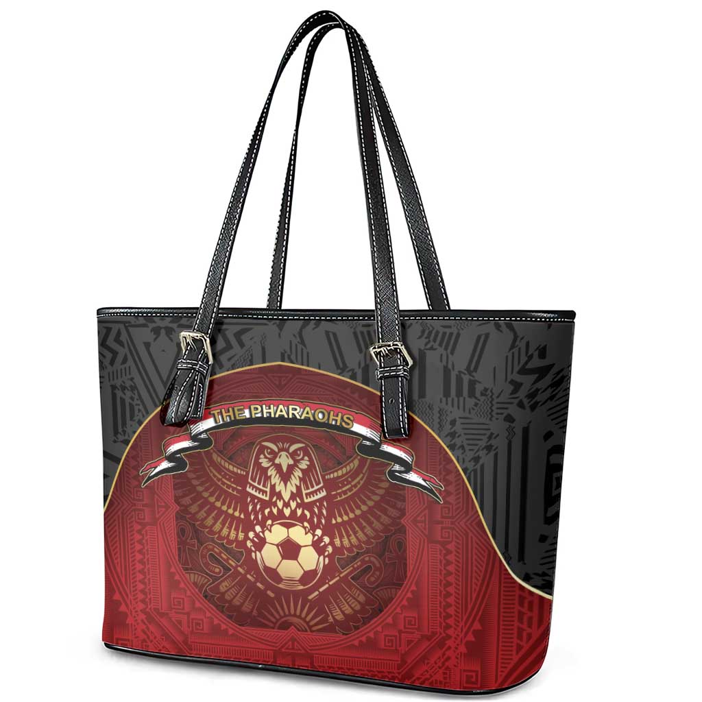 Egypt Football Leather Tote Bag Tribal Eagle With Ancient Egyptian Patterns
