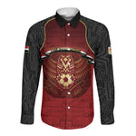 Custom Egypt Football Long Sleeve Button Shirt Tribal Eagle With Ancient Egyptian Patterns