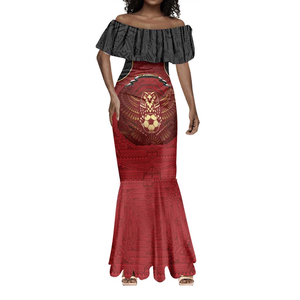 Custom Egypt Football Mermaid Dress Tribal Eagle With Ancient Egyptian Patterns