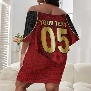 Custom Egypt Football Off Shoulder Short Dress Tribal Eagle With Ancient Egyptian Patterns