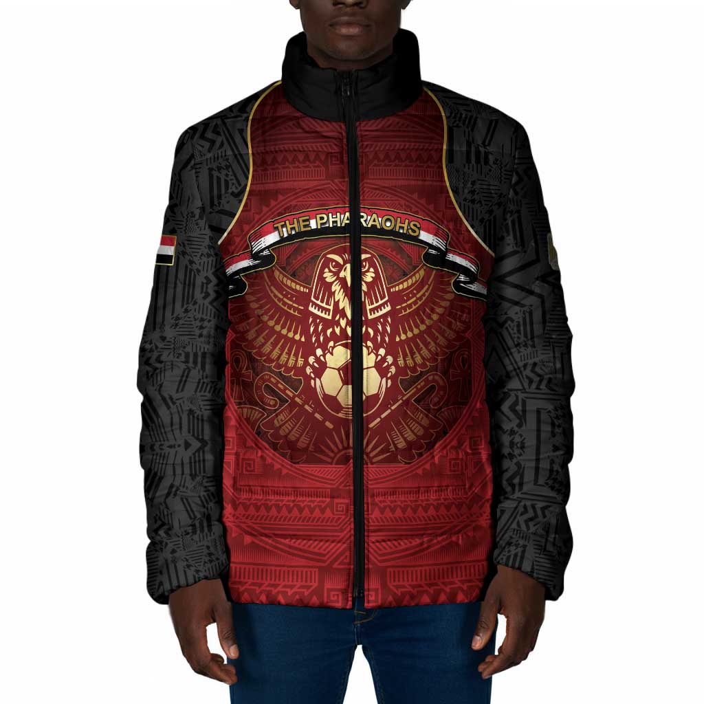 Custom Egypt Football Padded Jacket Tribal Eagle With Ancient Egyptian Patterns