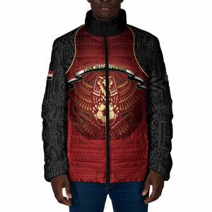Custom Egypt Football Padded Jacket Tribal Eagle With Ancient Egyptian Patterns