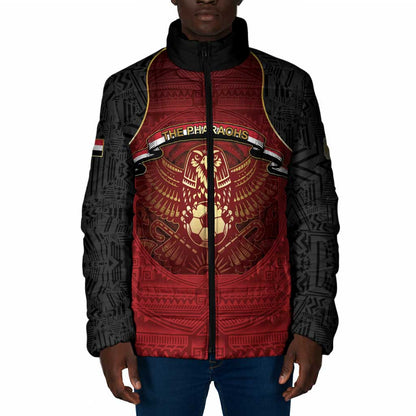 Custom Egypt Football Padded Jacket Tribal Eagle With Ancient Egyptian Patterns