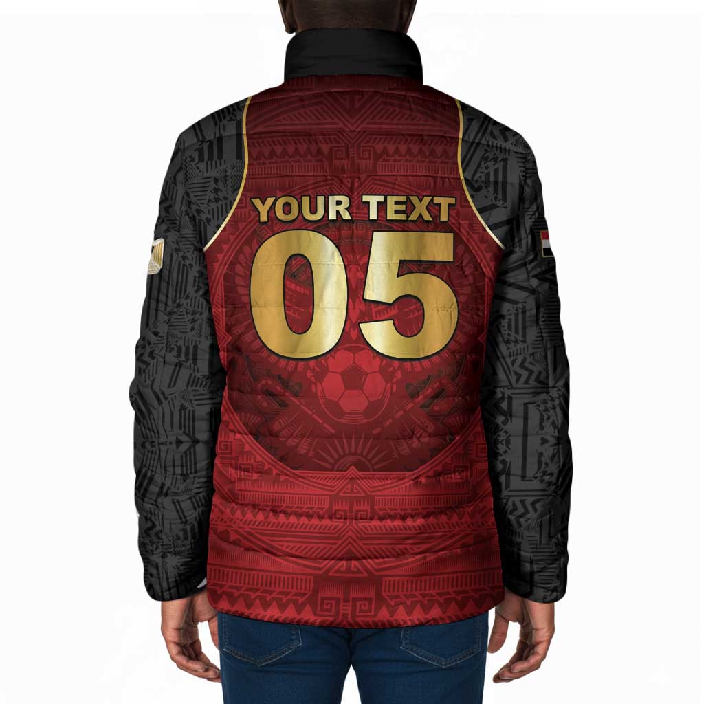 Custom Egypt Football Padded Jacket Tribal Eagle With Ancient Egyptian Patterns