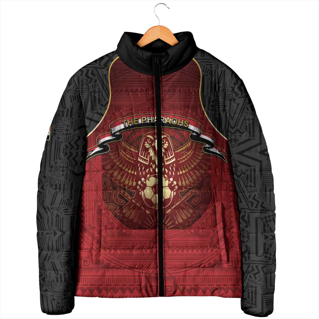 Custom Egypt Football Padded Jacket Tribal Eagle With Ancient Egyptian Patterns