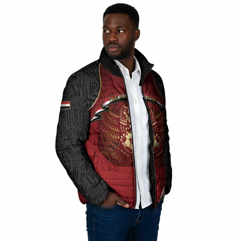 Custom Egypt Football Padded Jacket Tribal Eagle With Ancient Egyptian Patterns