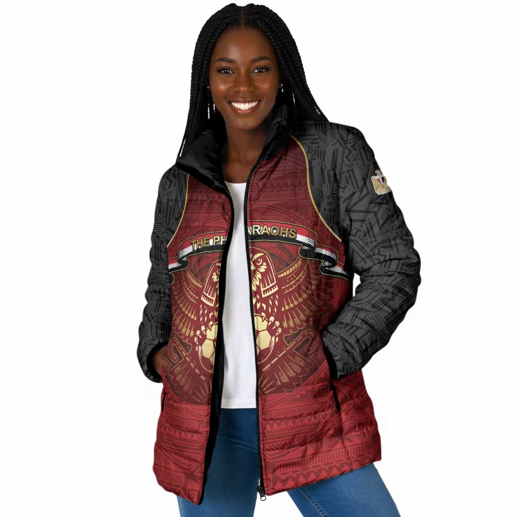 Custom Egypt Football Padded Jacket Tribal Eagle With Ancient Egyptian Patterns