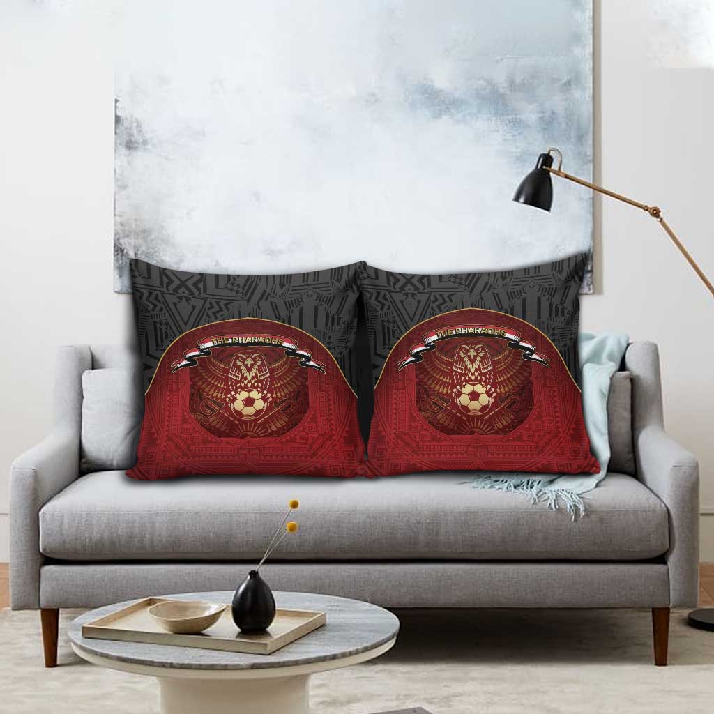Egypt Football Pillow Cover Tribal Eagle With Ancient Egyptian Patterns