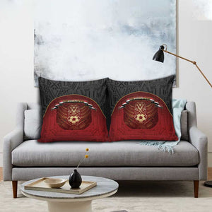 Egypt Football Pillow Cover Tribal Eagle With Ancient Egyptian Patterns