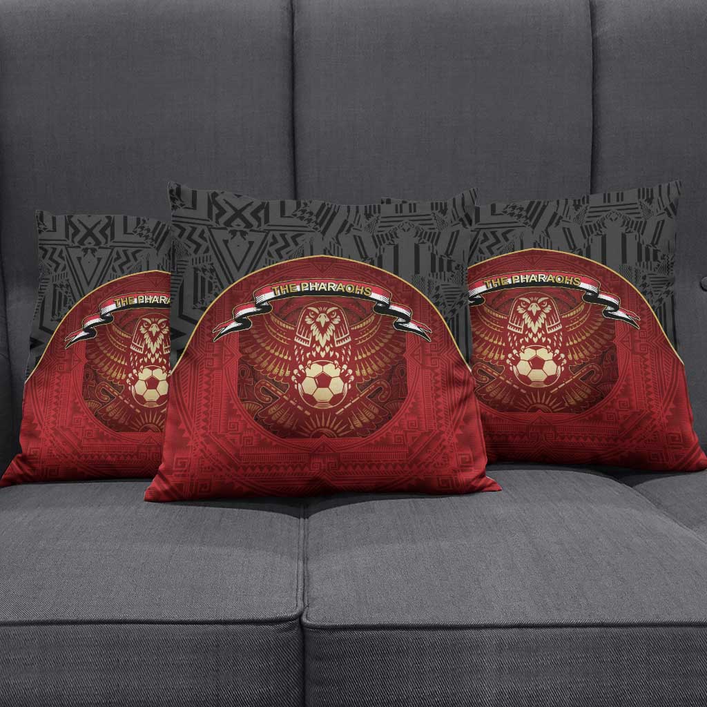 Egypt Football Pillow Cover Tribal Eagle With Ancient Egyptian Patterns