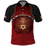 Custom Egypt Football Polo Shirt Tribal Eagle With Ancient Egyptian Patterns