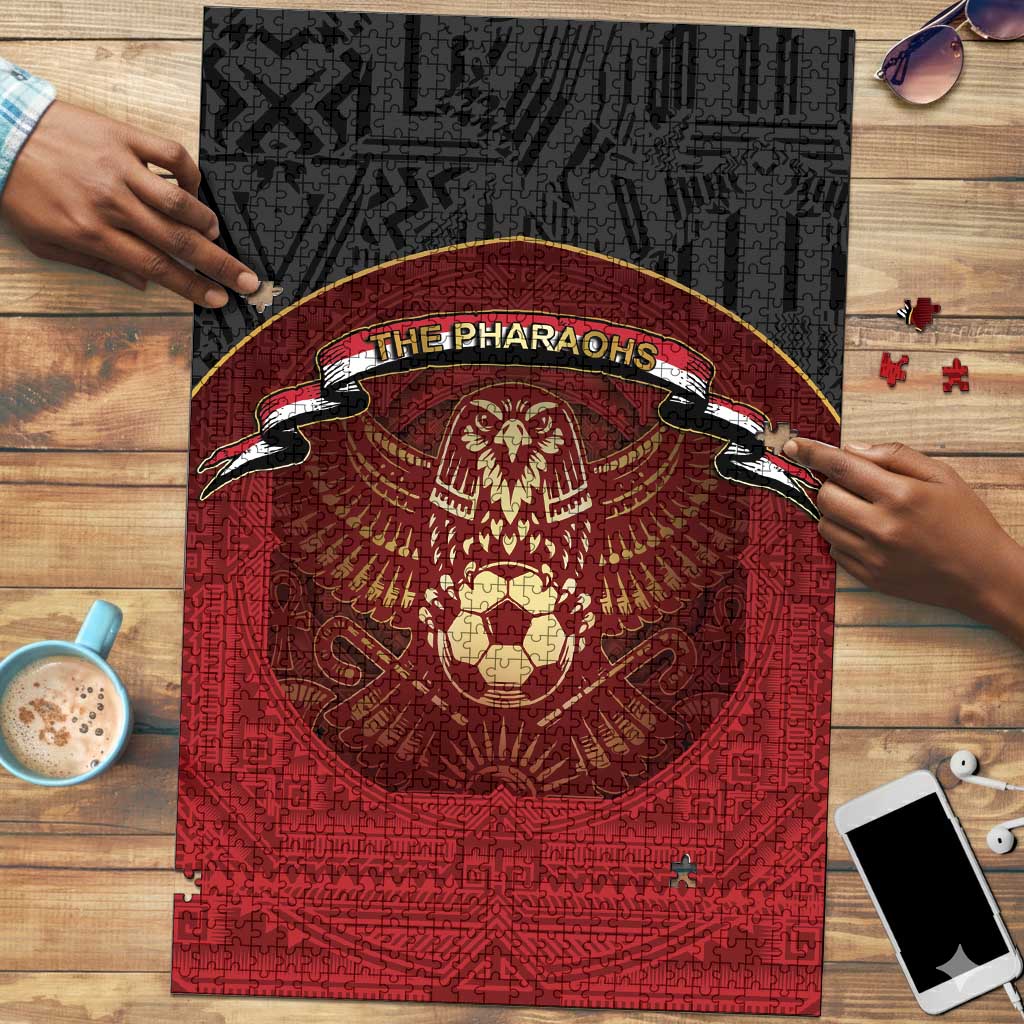 Egypt Football Puzzle Tribal Eagle With Ancient Egyptian Patterns