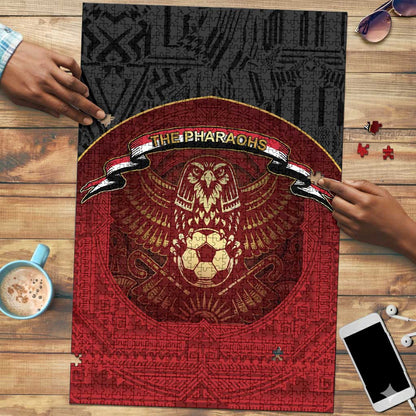 Egypt Football Puzzle Tribal Eagle With Ancient Egyptian Patterns