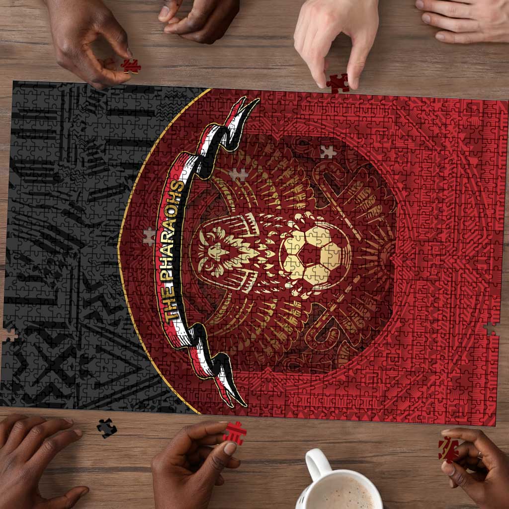 Egypt Football Puzzle Tribal Eagle With Ancient Egyptian Patterns