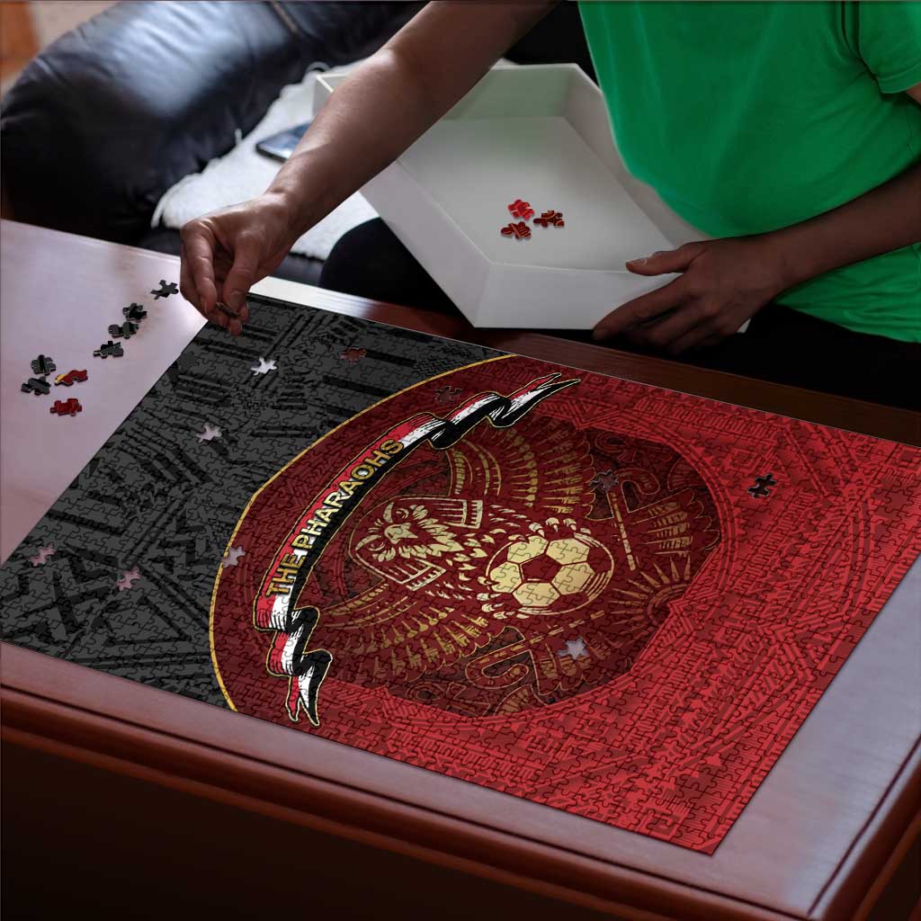 Egypt Football Puzzle Tribal Eagle With Ancient Egyptian Patterns