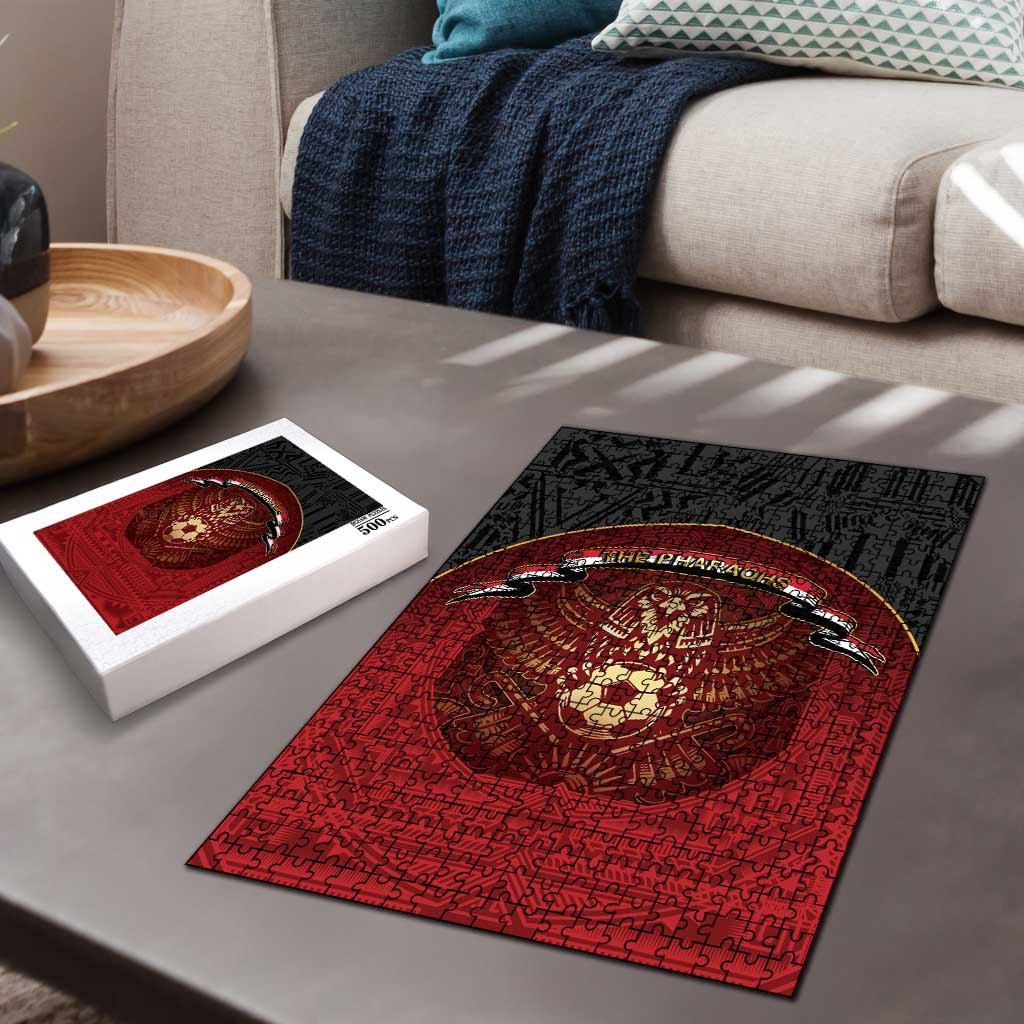 Egypt Football Puzzle Tribal Eagle With Ancient Egyptian Patterns