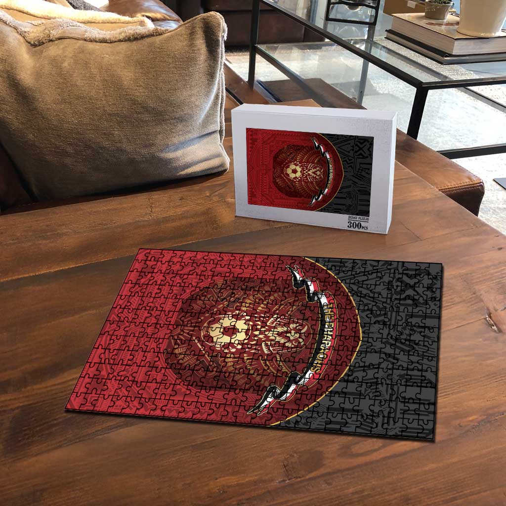 Egypt Football Puzzle Tribal Eagle With Ancient Egyptian Patterns