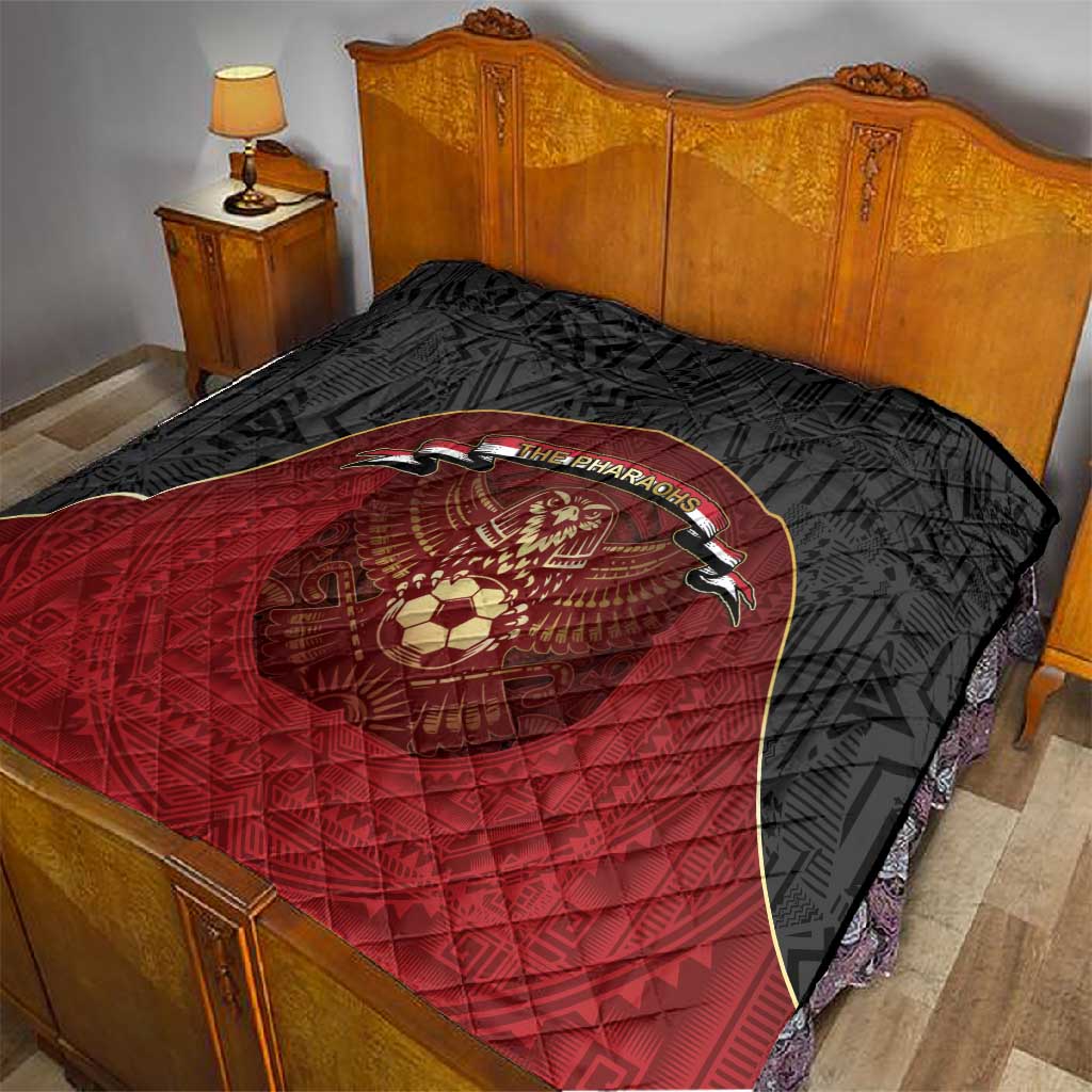 Egypt Football Quilt Tribal Eagle With Ancient Egyptian Patterns