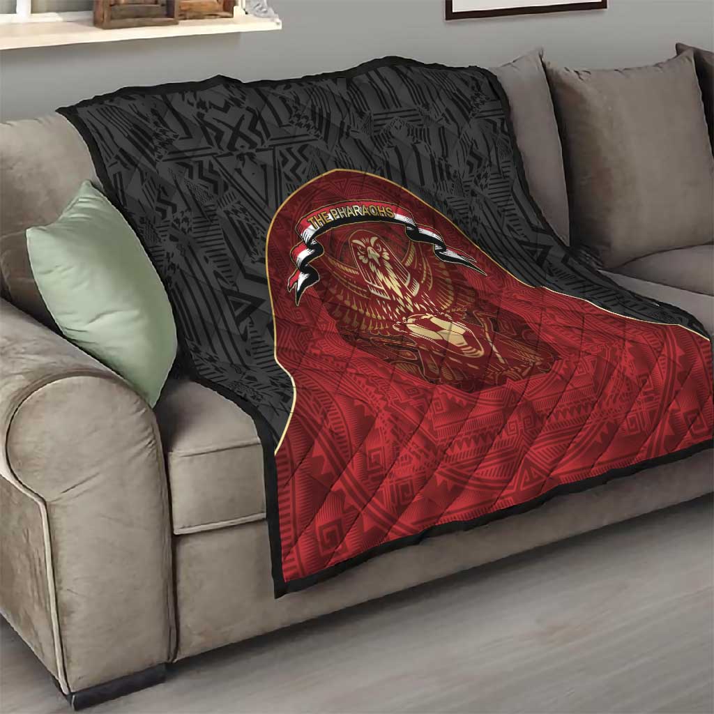 Egypt Football Quilt Tribal Eagle With Ancient Egyptian Patterns