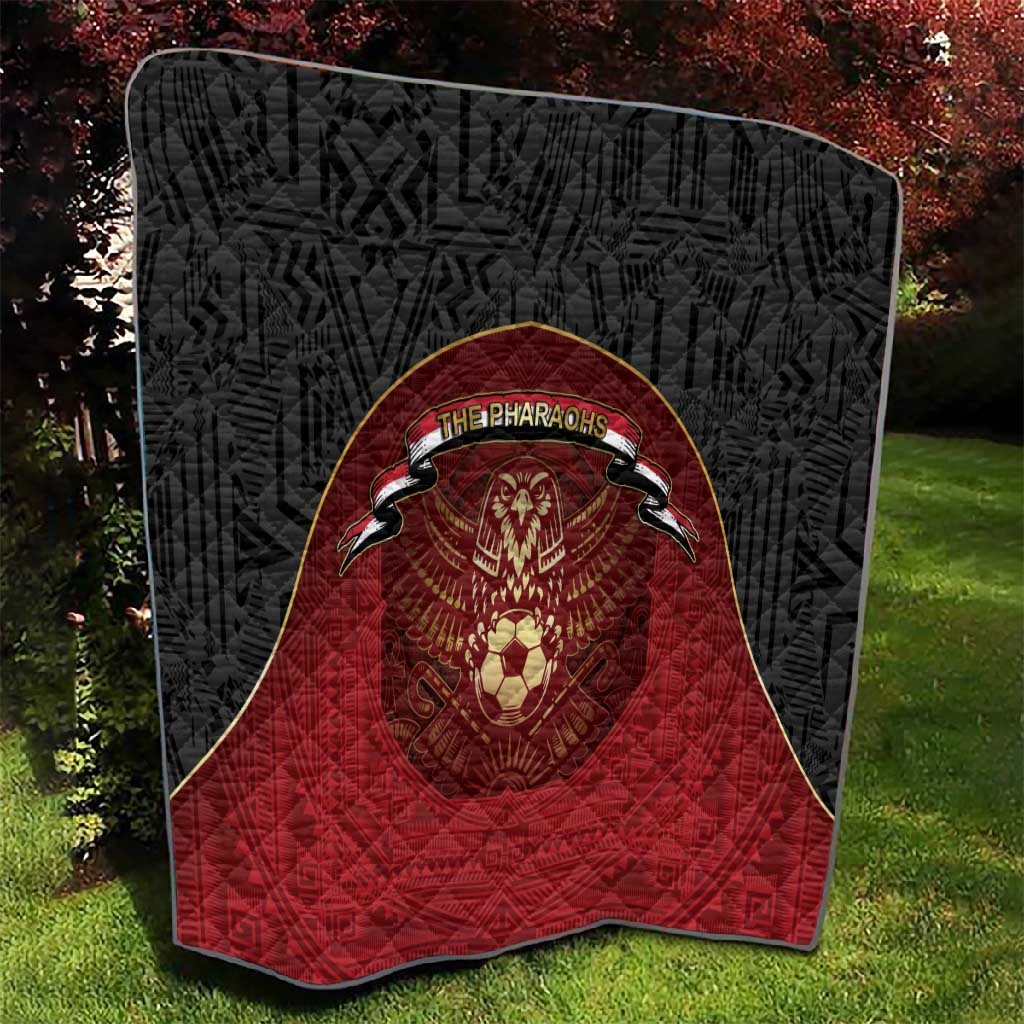 Egypt Football Quilt Tribal Eagle With Ancient Egyptian Patterns
