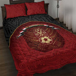 Egypt Football Quilt Bed Set Tribal Eagle With Ancient Egyptian Patterns