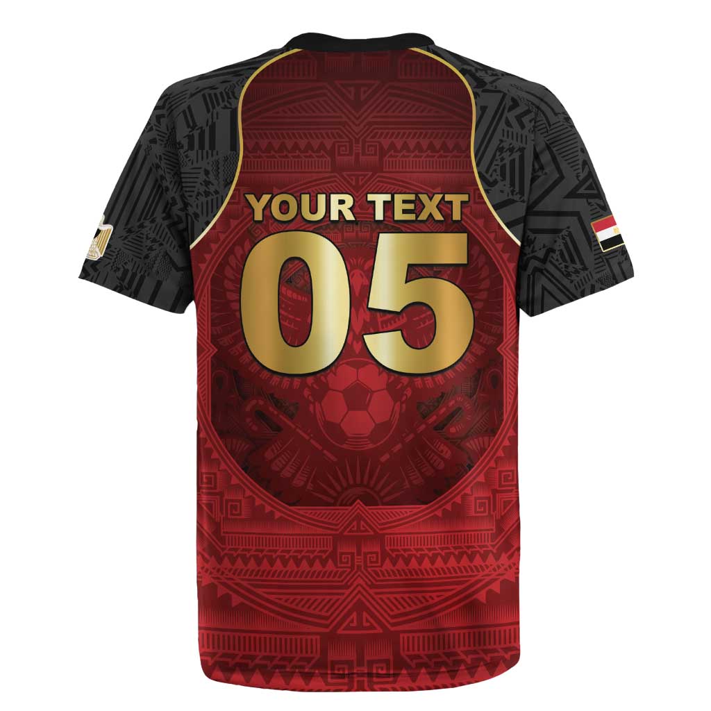 Custom Egypt Football Rugby Jersey Tribal Eagle With Ancient Egyptian Patterns