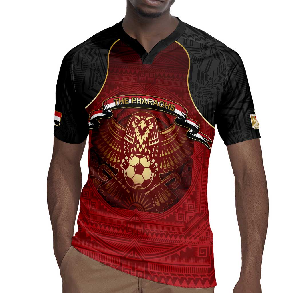 Custom Egypt Football Rugby Jersey Tribal Eagle With Ancient Egyptian Patterns