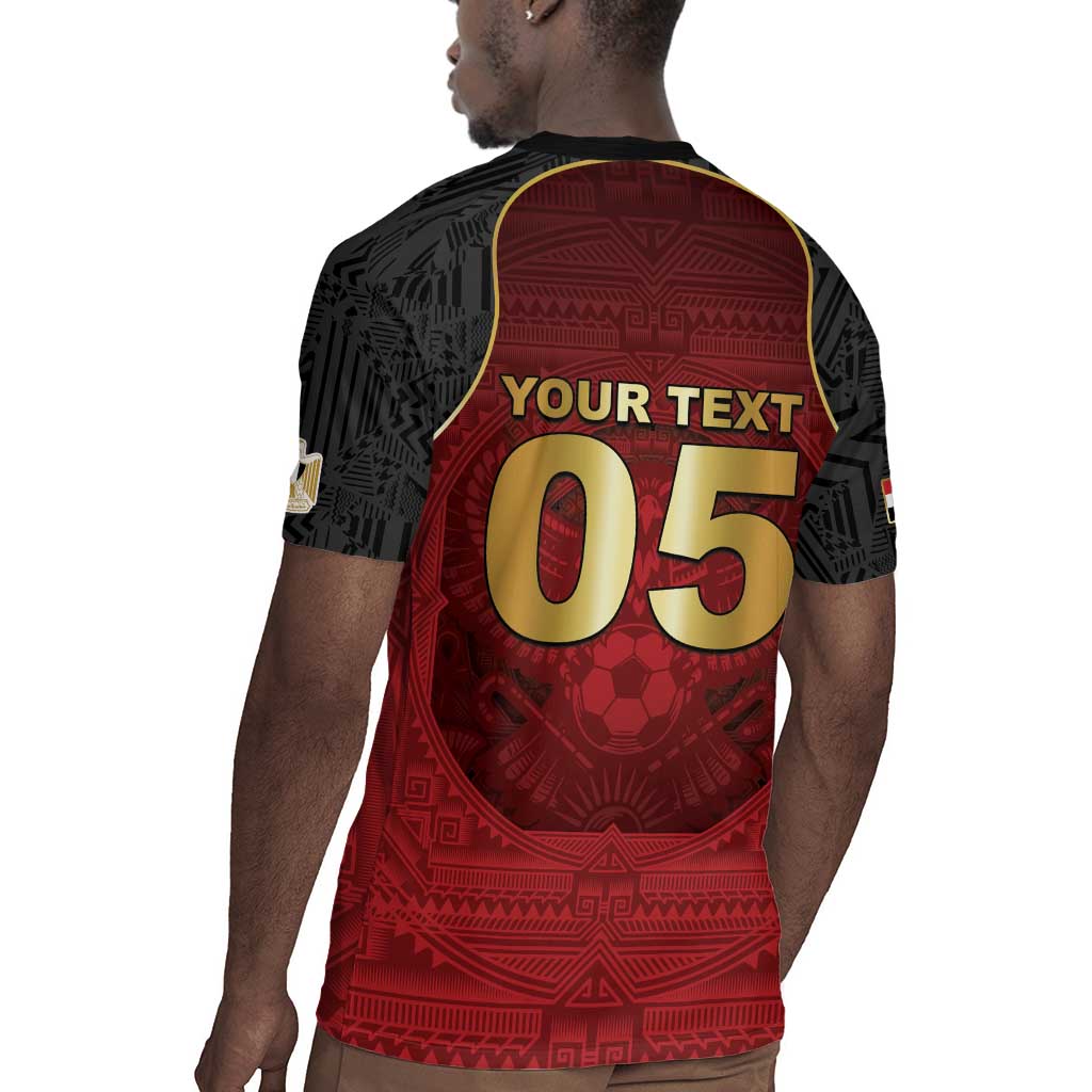 Custom Egypt Football Rugby Jersey Tribal Eagle With Ancient Egyptian Patterns