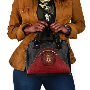 Egypt Football Shoulder Handbag Tribal Eagle With Ancient Egyptian Patterns