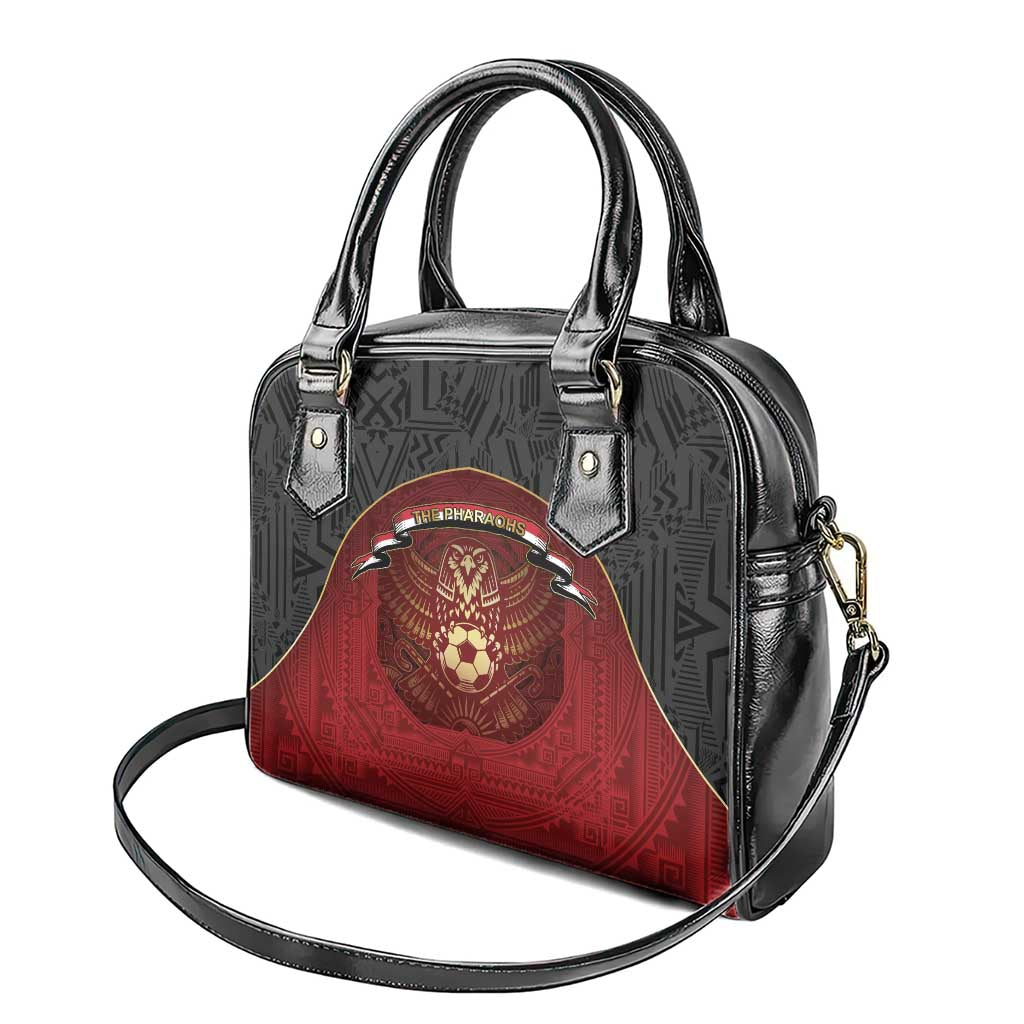 Egypt Football Shoulder Handbag Tribal Eagle With Ancient Egyptian Patterns