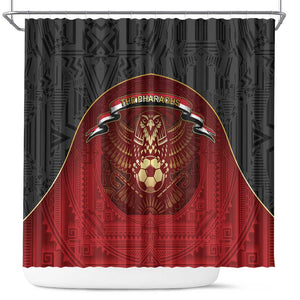 Egypt Football Shower Curtain Tribal Eagle With Ancient Egyptian Patterns