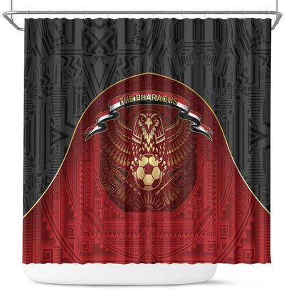 Egypt Football Shower Curtain Tribal Eagle With Ancient Egyptian Patterns