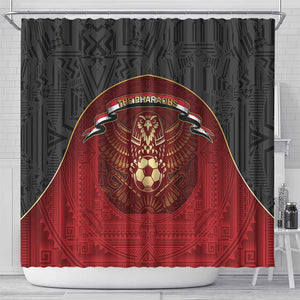 Egypt Football Shower Curtain Tribal Eagle With Ancient Egyptian Patterns