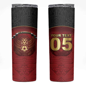Custom Egypt Football Skinny Tumbler Tribal Eagle With Ancient Egyptian Patterns