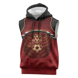 Custom Egypt Football Sleeveless Hoodie Tribal Eagle With Ancient Egyptian Patterns