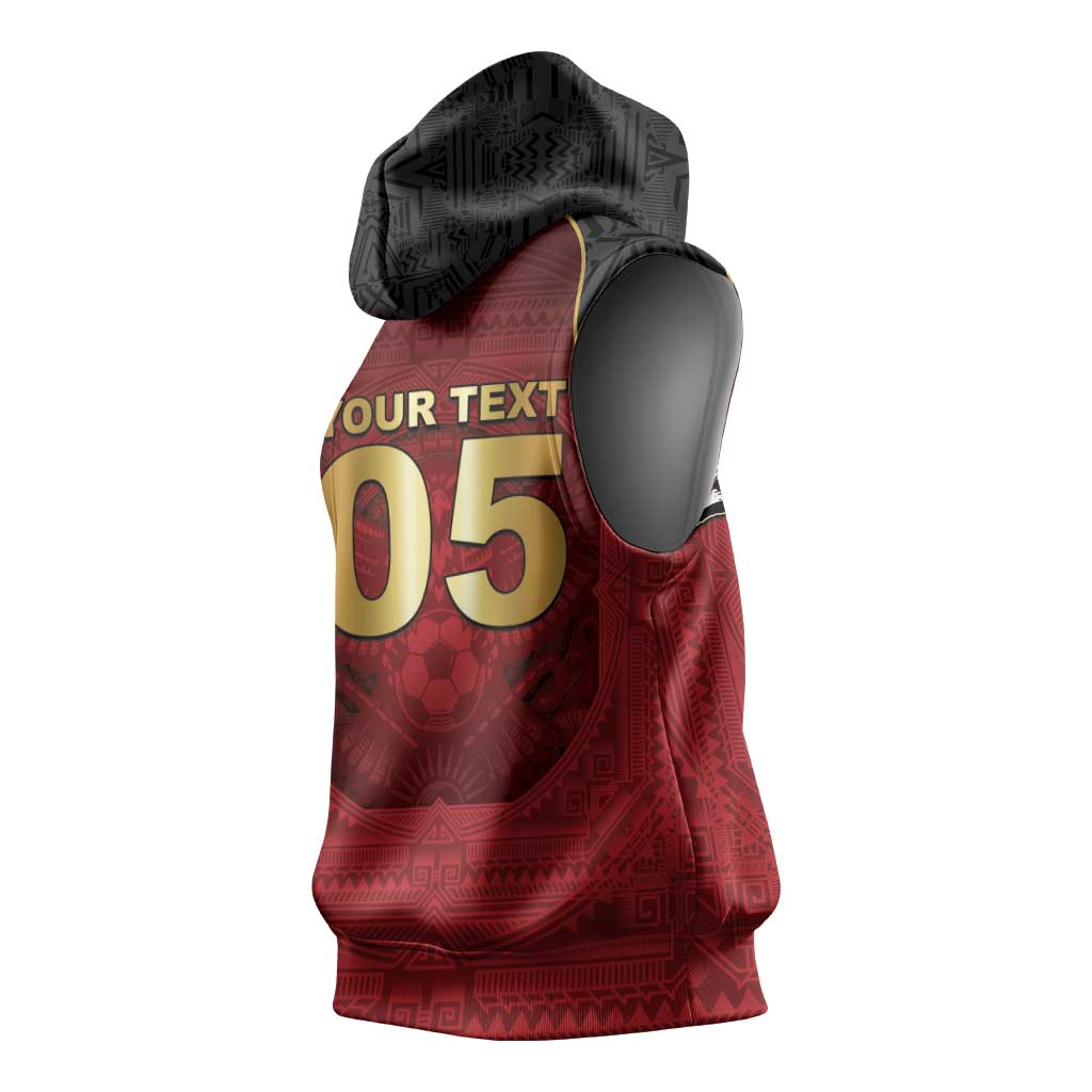 Custom Egypt Football Sleeveless Hoodie Tribal Eagle With Ancient Egyptian Patterns