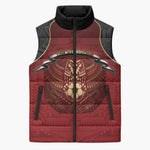 Custom Egypt Football Sleeveless Puffer Jacket Tribal Eagle With Ancient Egyptian Patterns
