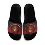 Egypt Football Slide Sandals Tribal Eagle With Ancient Egyptian Patterns