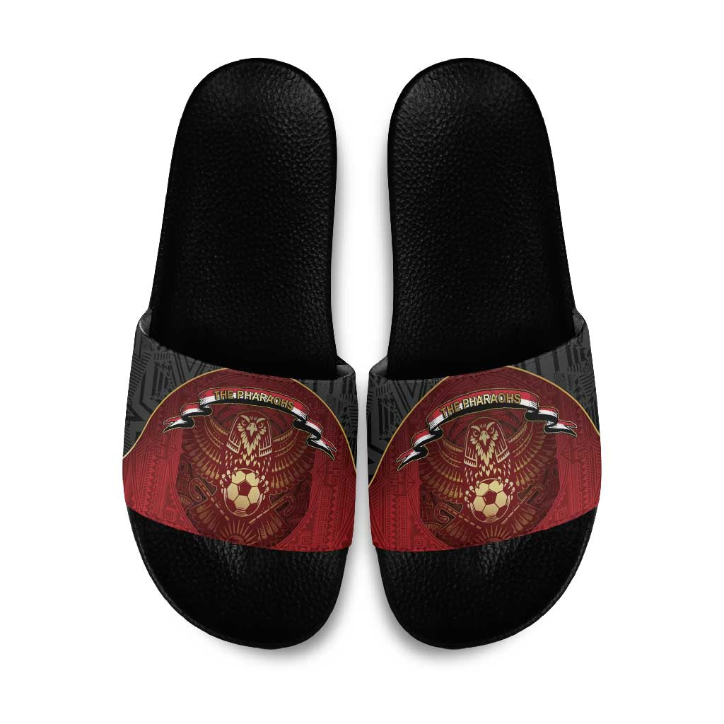 Egypt Football Slide Sandals Tribal Eagle With Ancient Egyptian Patterns