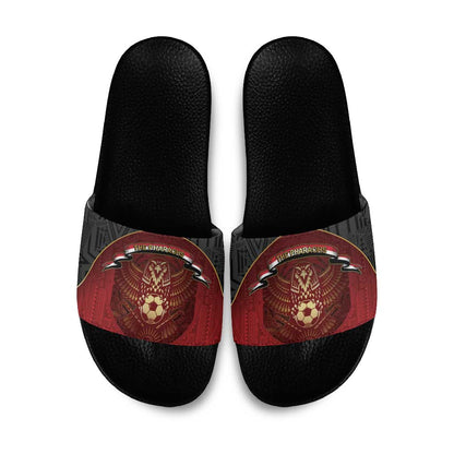 Egypt Football Slide Sandals Tribal Eagle With Ancient Egyptian Patterns