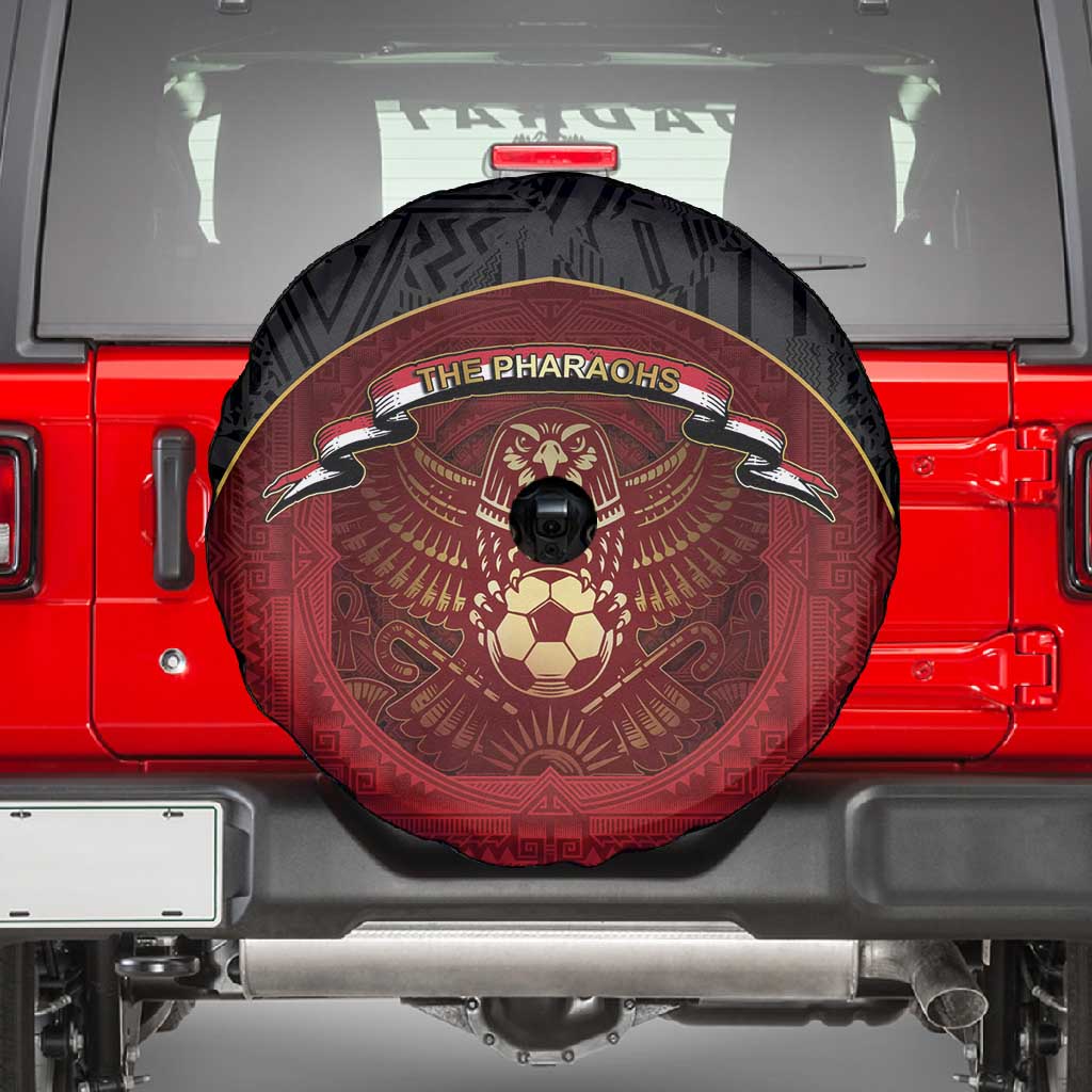 Egypt Football Spare Tire Cover Tribal Eagle With Ancient Egyptian Patterns