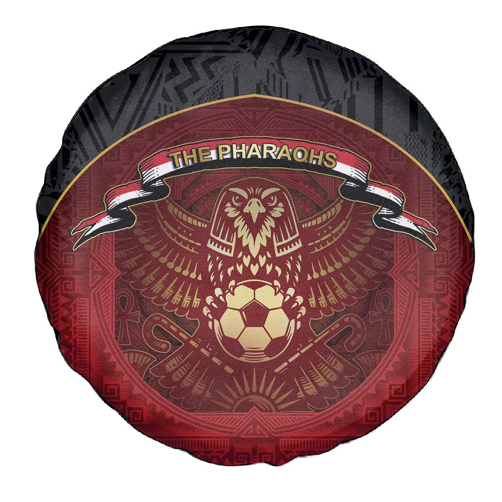 Egypt Football Spare Tire Cover Tribal Eagle With Ancient Egyptian Patterns