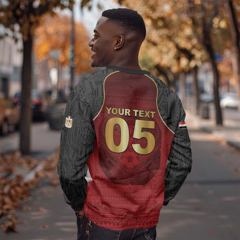 Custom Egypt Football Sweatshirt Tribal Eagle With Ancient Egyptian Patterns