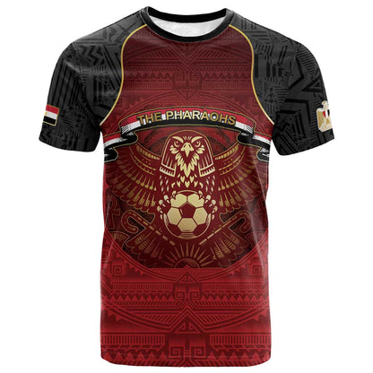 Custom Egypt Football T shirt Tribal Eagle With Ancient Egyptian Patterns