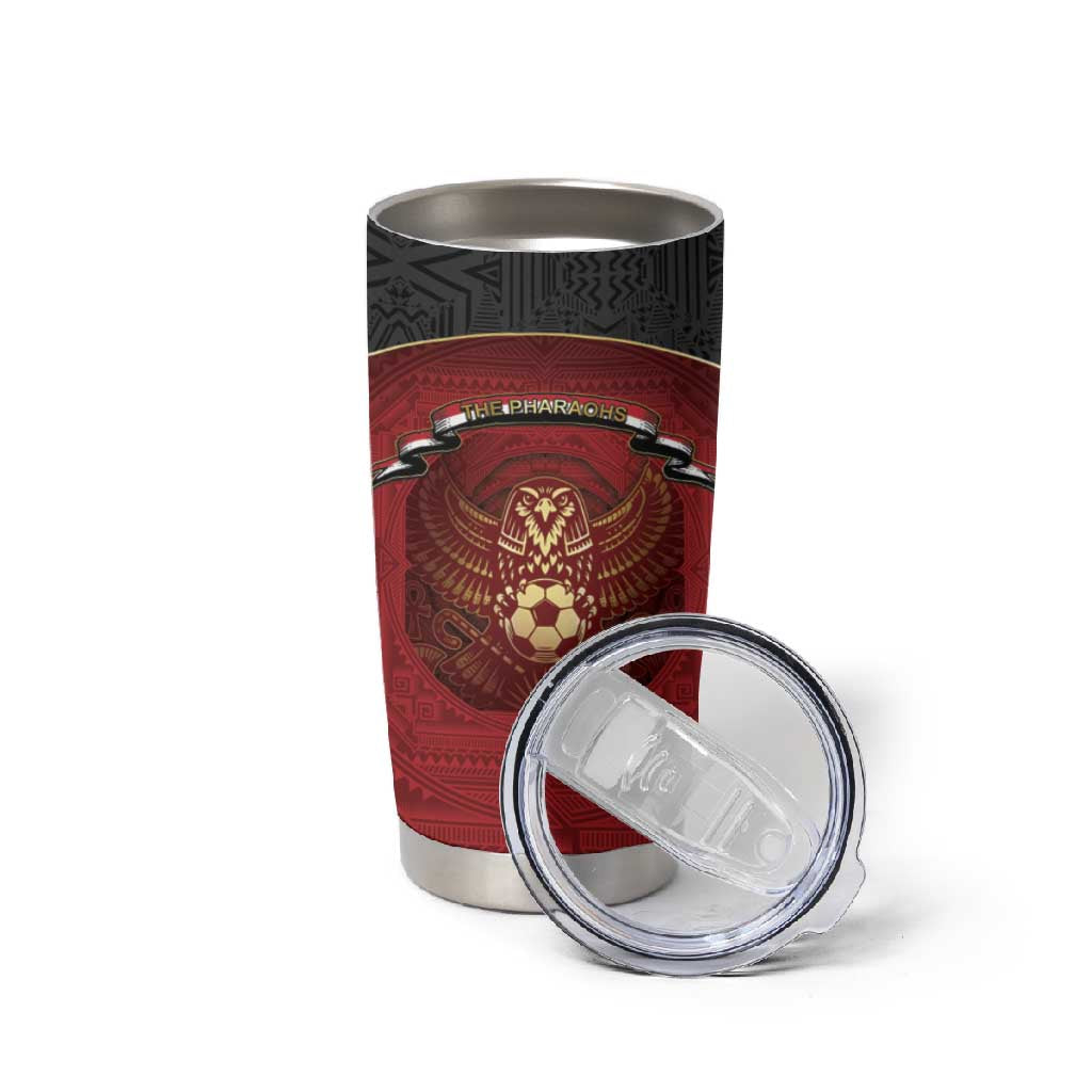 Custom Egypt Football Tumbler Cup Tribal Eagle With Ancient Egyptian Patterns