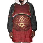 Custom Egypt Football Wearable Blanket Hoodie Tribal Eagle With Ancient Egyptian Patterns