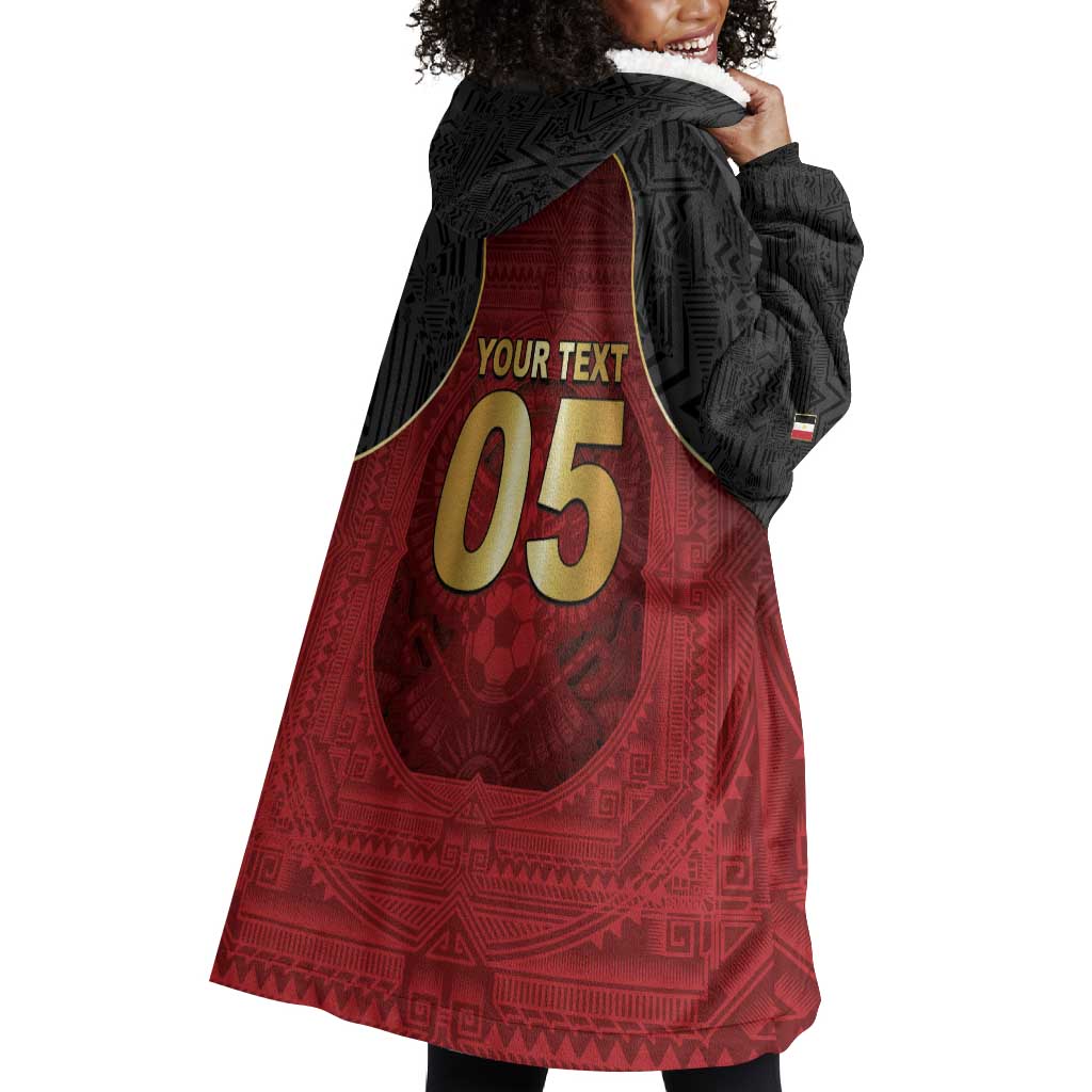 Custom Egypt Football Wearable Blanket Hoodie Tribal Eagle With Ancient Egyptian Patterns