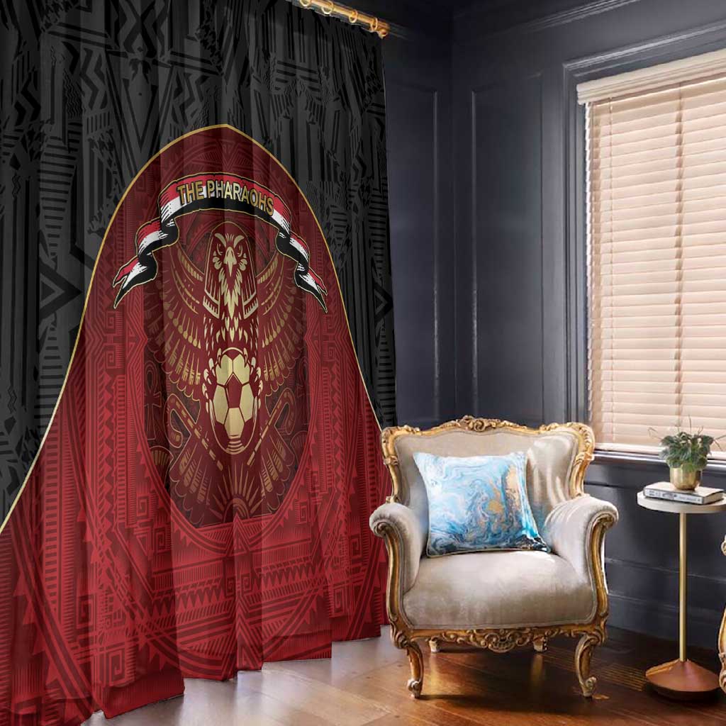 Egypt Football Window Curtain Tribal Eagle With Ancient Egyptian Patterns