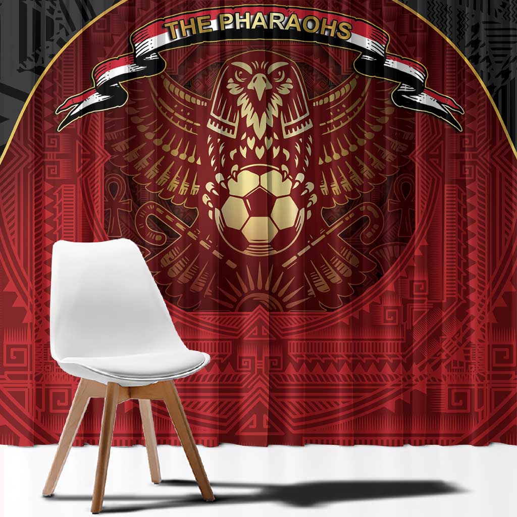 Egypt Football Window Curtain Tribal Eagle With Ancient Egyptian Patterns