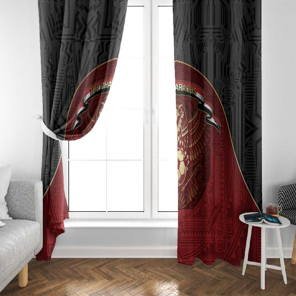 Egypt Football Window Curtain Tribal Eagle With Ancient Egyptian Patterns